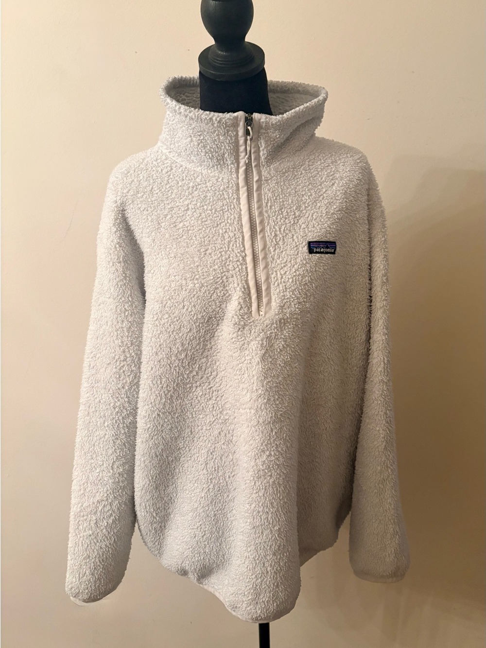 Patagonia Cream Fleece Half-Zip Pullover Old Money Cozy Boho Chic